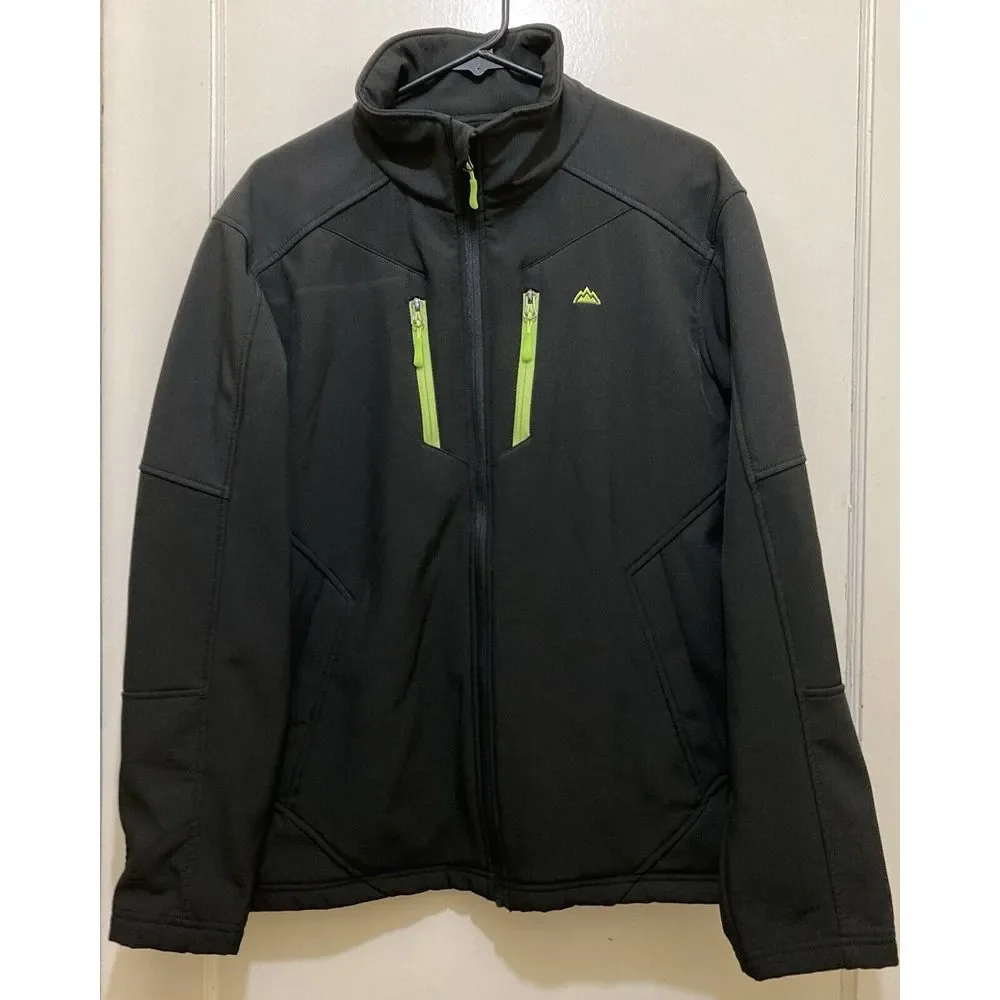 Snozu Performance Jacket Men's M Black Full Zip Fleece Lined Pockets Hiking